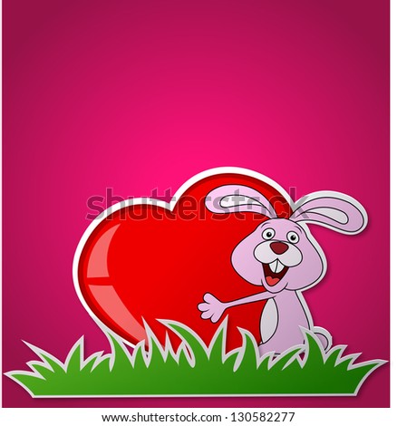 Rabbit embrace heart love