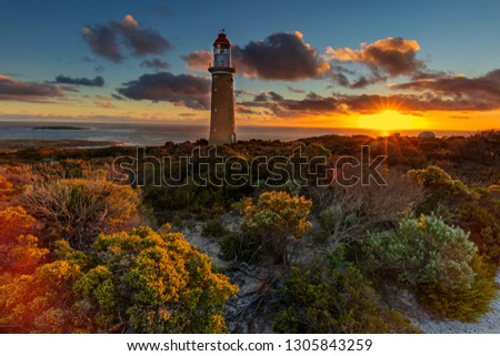 Beautiful  sunset over Cape Du Couedic Lighthouse.Flinders Chase National Park,Kangaroo Island.South Australia