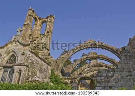 Picture of a ruined church located in Galicia, Spain.