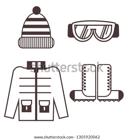 Climber clothes icons. Outline simple illustration of climber clothes vector icons for web.