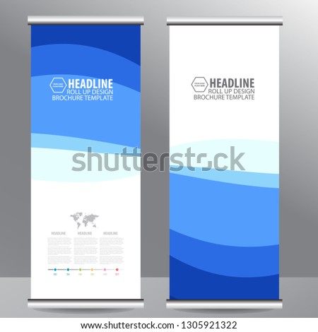 Roll up business brochure flyer banner design vertical template vector, cover presentation abstract geometric background, modern publication x-banner and flag-banner,carpet design - Vector