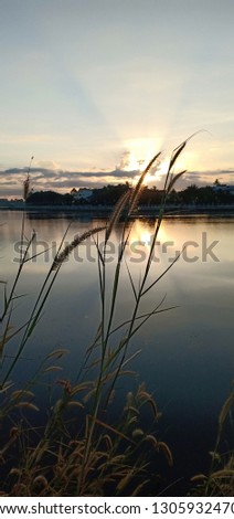 Early in the reservoir In a quiet atmosphere in the northeastern suburbs of Thailand.