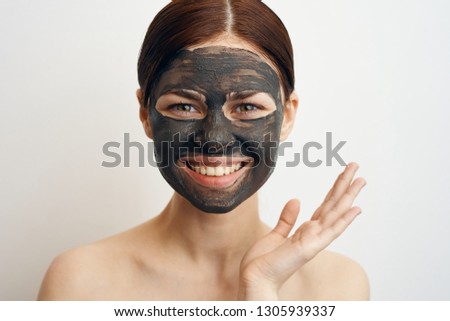woman smiling facial skin care portrait