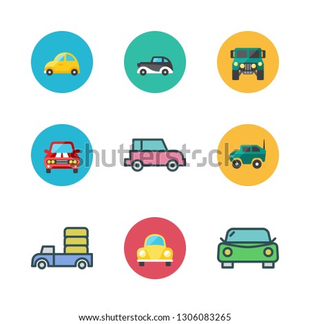 windshield icon set. vector set about car icons set.