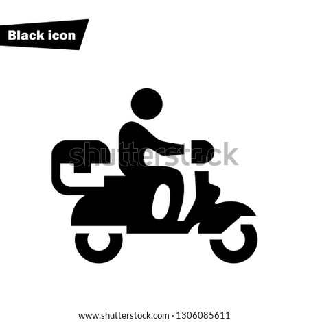 Man on a scooter delivering packages vector icon