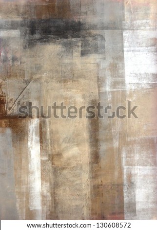 Brown and Beige Abstract Art Painting Royalty-Free Stock Photo #130608572