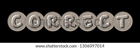 CORRECT – Coins on black background