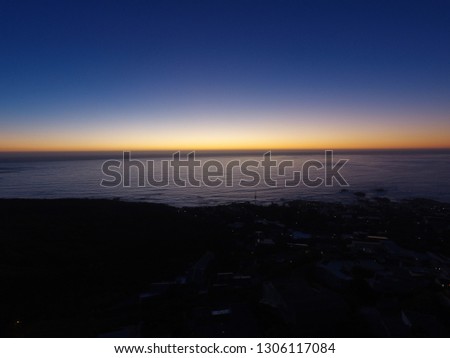 Camps bay, Cape Town aerial at sunset