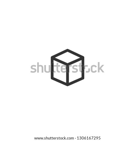 Cube icon. 3d tool sign Royalty-Free Stock Photo #1306167295
