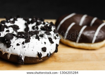 Donuts on a black background 