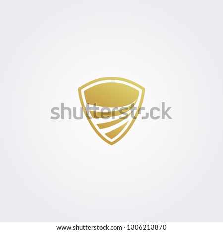 Gold shield logo icon