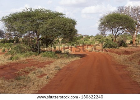 Red road in Tsavo East Park