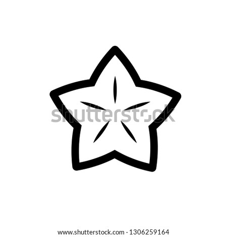 Star Fruit Icon. Fruit Illustration As A Simple Vector Sign & Trendy Symbol for Design and Websites or Mobile App.