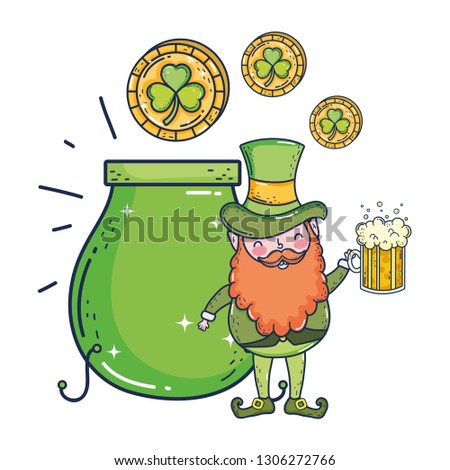 st patricks day leprechaun with beer