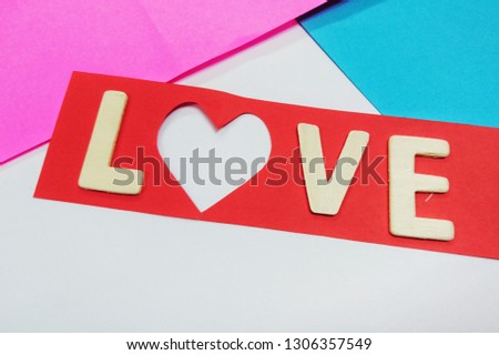 valentines day concept. text love. copy space for text.