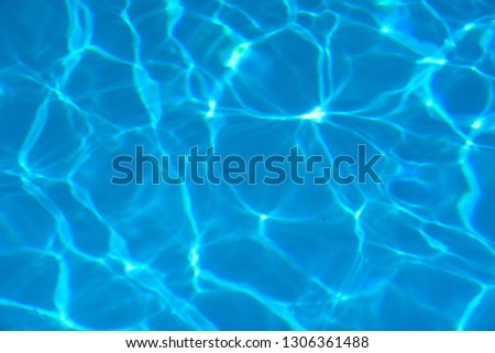 Water in swimming pool rippled water detail background