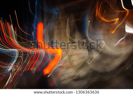 abstract lines of lights taken with a slow motion Camera