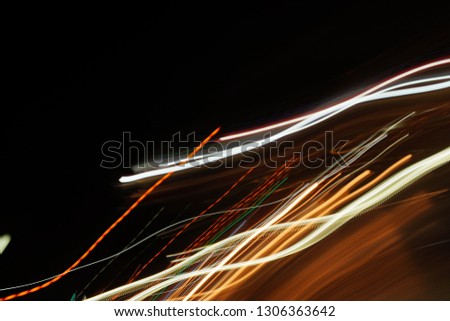abstract lines of lights taken with a slow motion Camera