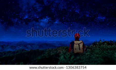 A young man with a video chat using a smartphone outside the home, sharing an adventure trip, a friend's adventure showing the true emotional relationship, taking a selfie, video, mobile phone, enjoyi
