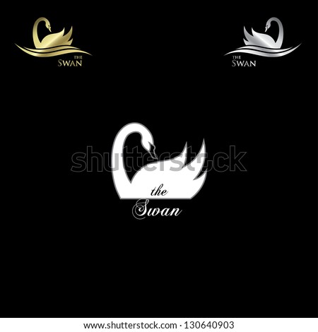 Swan labels - vector illustration