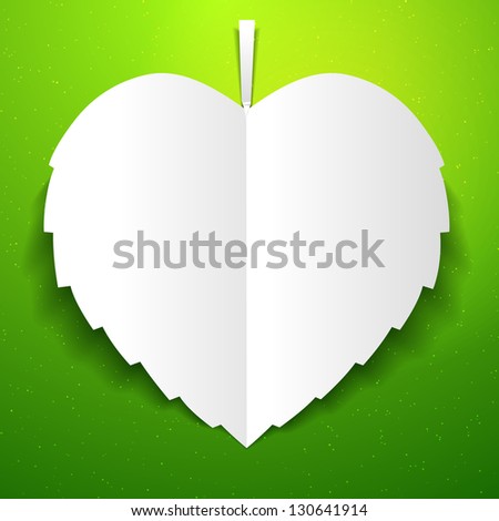 birch leaf  stylized as heart symbol