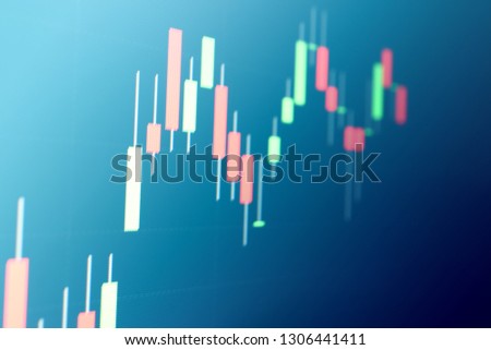 Abstract stock market Candlestick graph background finance, forex, Cryptocurrency, stock market data and financial investment concept.