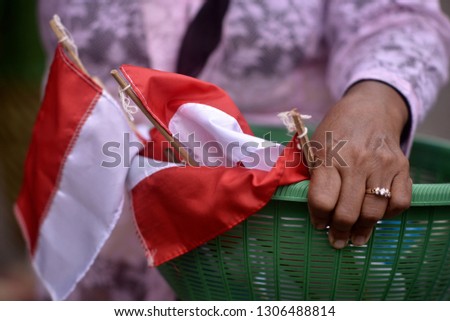 The Indonesian Red and White Flag is provided in a small form to be distributed at the time of the Indonesian nation's independence celebration