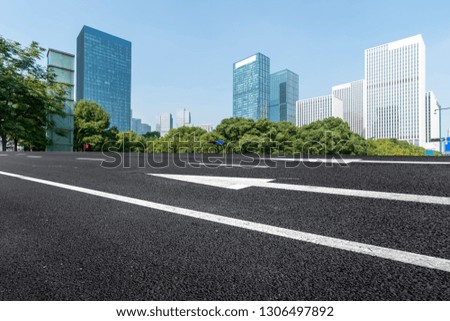 Highway Road and Skyline of Modern Urban Architecture in Hangzho