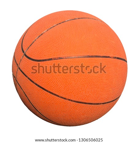 Old basketball isolated