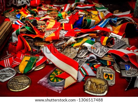 Colored hanging medals
