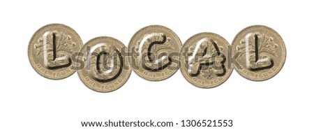 LOCAL -  Coins on white background