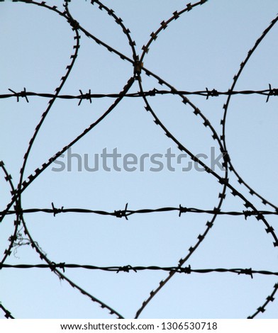 barbed wire, sky background