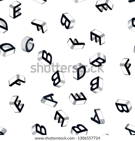 Light Gray vector seamless texture with 3D ABC characters. Shining colorful 3D illustration with isolated letters. Pattern for design of fabric, wallpapers.