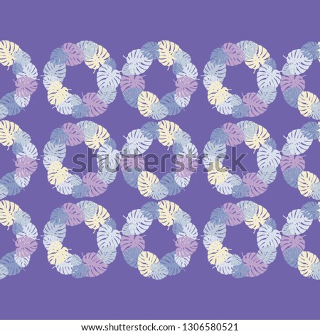 Seamless background with decorative Tropical palm leaves. Monstera. Can be used for wallpaper, textile, invitation card, wrapping, web page background.