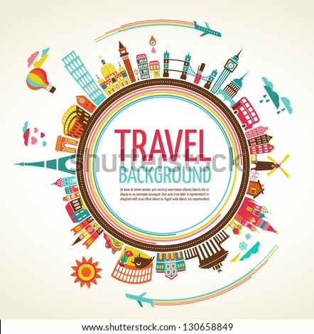 Travel and tourism background and infographic Royalty-Free Stock Photo #130658849