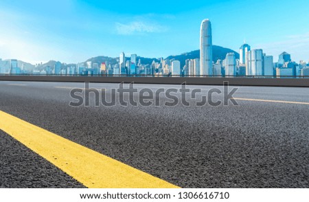 Road and skyline of modern urban architecture in Hong Kong


