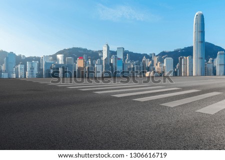 Road and skyline of modern urban architecture in Hong Kong

