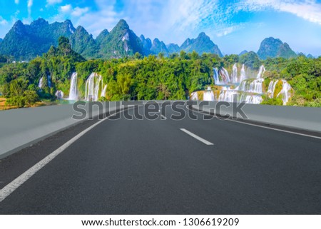 Highway Road and Beautiful Natural Landscape

