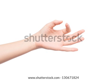Beautiful female hand holding something
