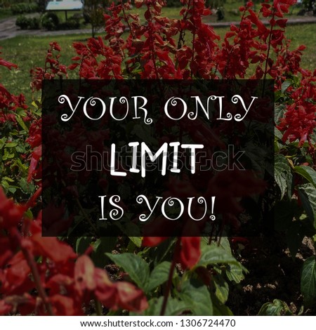 motivational quote,your only limit is you.