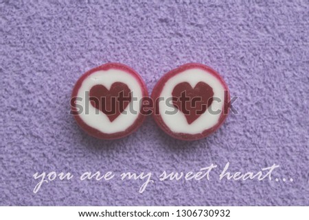 Image of a heart with the inscription on the background. Soft image