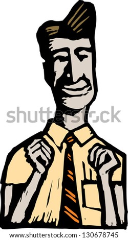 Vector illustration of happy businessman