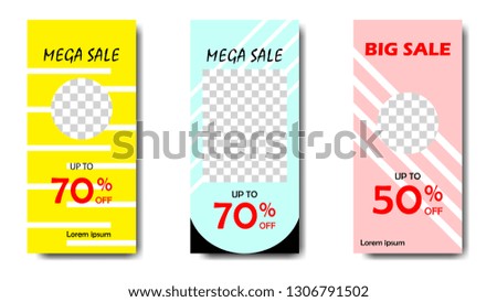 Fashion templates banner for Stories and sale ads. Modern cover design for social media, flyers, card, banner. easy to Edit, vector illustration
