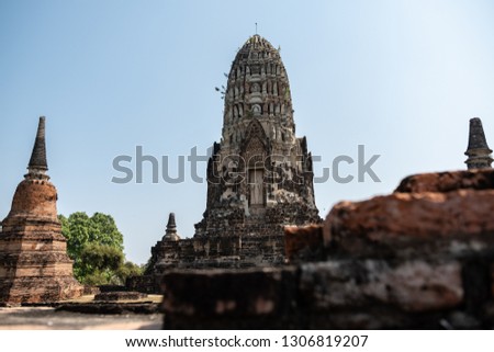 Old Famous Temple in Thailand (Wat Ratchaburana in historic city of Ayutthaya UNESCO World Heritage Site )