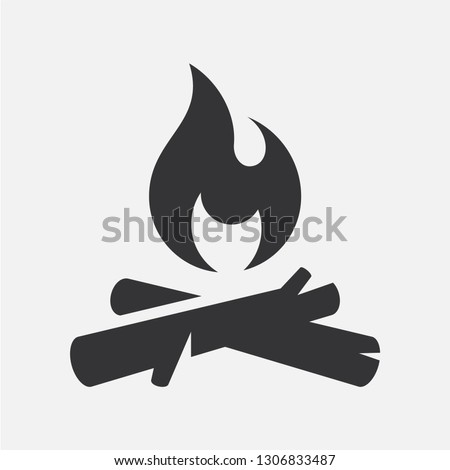 Bonfire. Simple vector icon Royalty-Free Stock Photo #1306833487