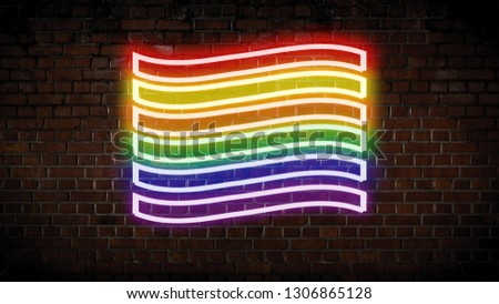 Gay Pride flag neon sign