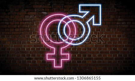Male and female neon sign