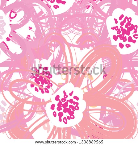 colofful pink flower paint bursh pattern background.abstract nice pink sakura flower. pink flower by paint brush background