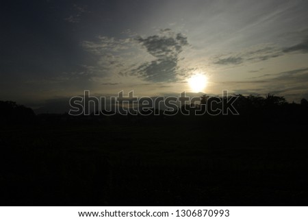 sunrise view next to tidar mountain Royalty-Free Stock Photo #1306870993
