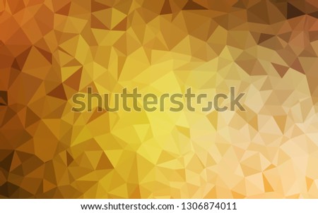 Light Orange vector gradient triangles texture. Shining colorful illustration with triangles. Triangular pattern for your design.